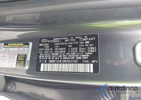 2022 Hyundai Palisade Se из США, поврежденный, VIN KM8R14HE5NU463145